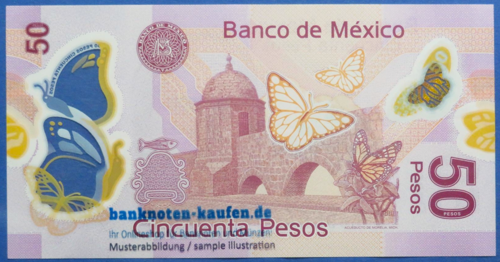 Mexiko, 50 Pesos, 2017, gebraucht (USED / VF), Polymer, P-123A