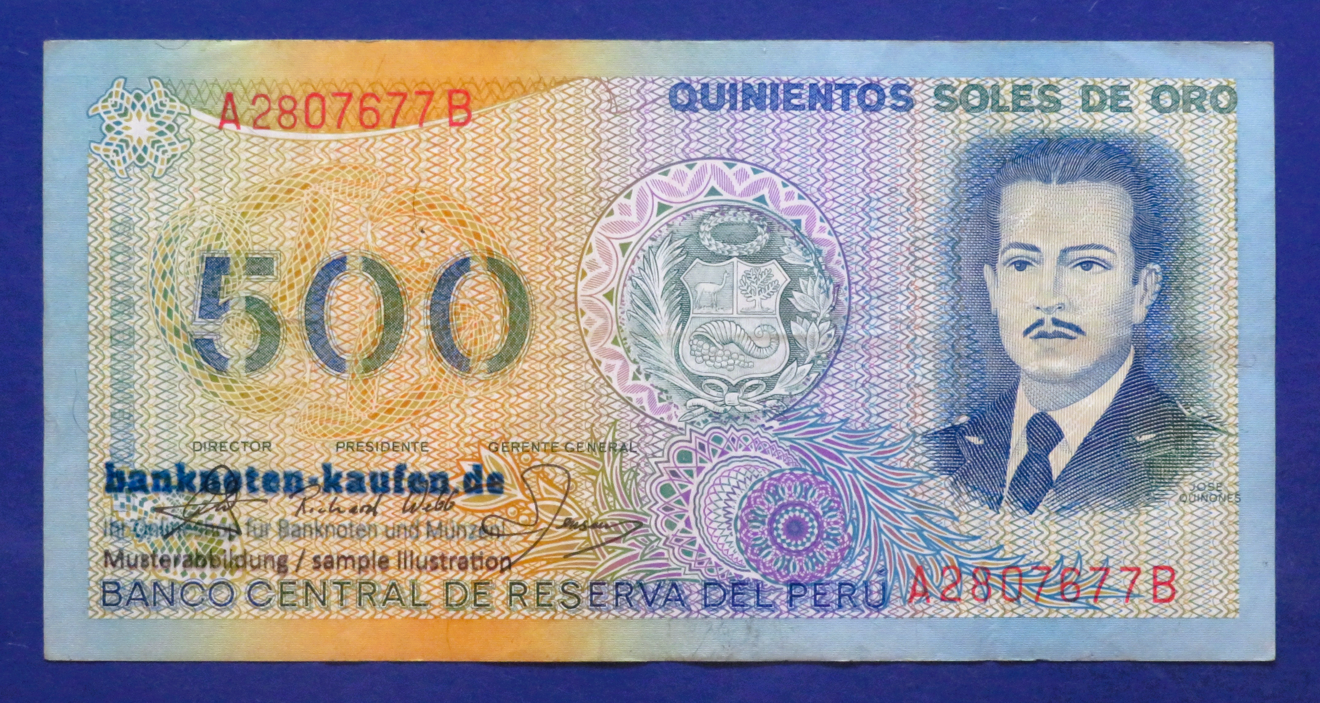Peru, 500 Soles de Oro, 1982, very fine (VF), P-125A