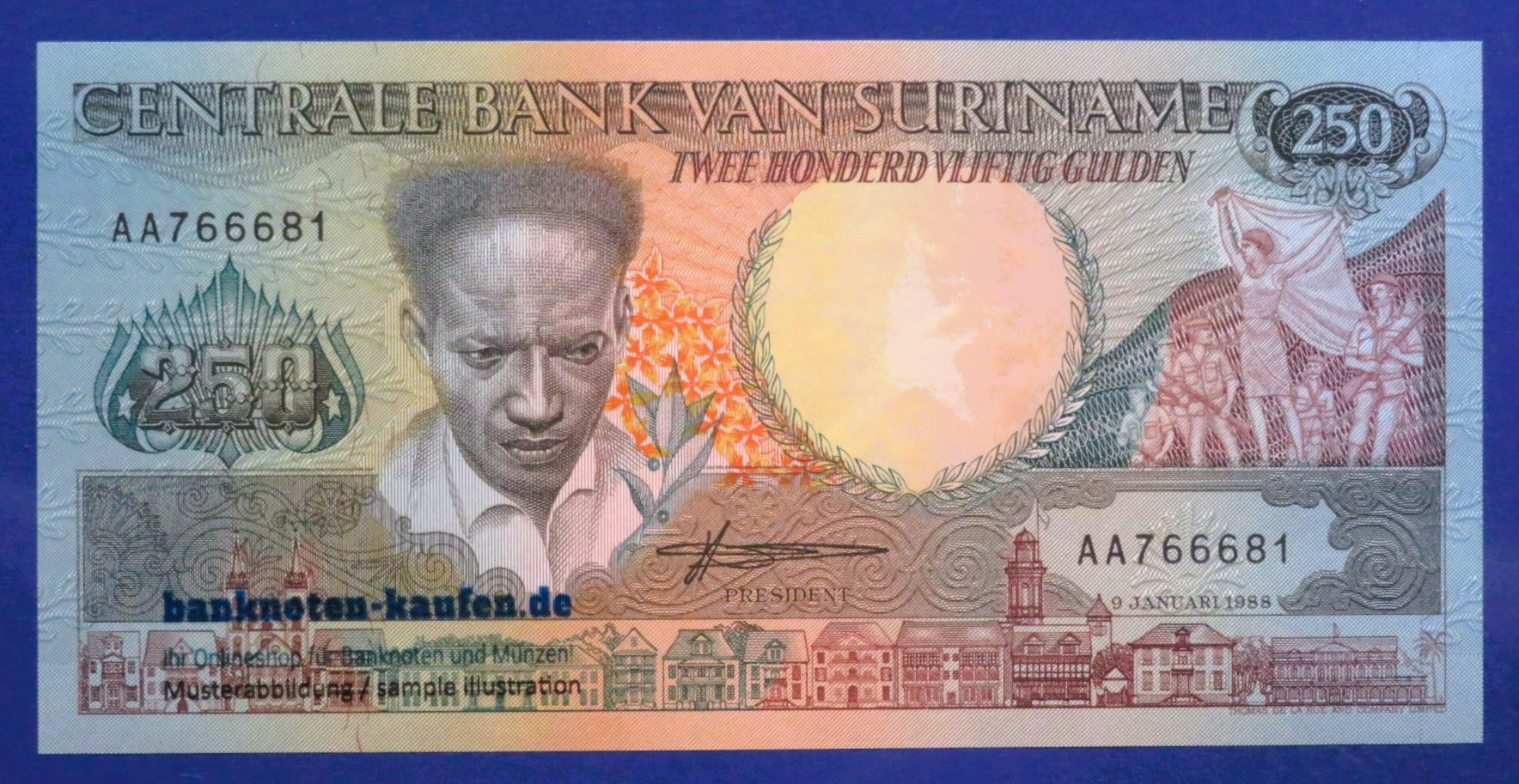 Suriname, 250 Gulden, 1988, uncirculated (UNC), P-134