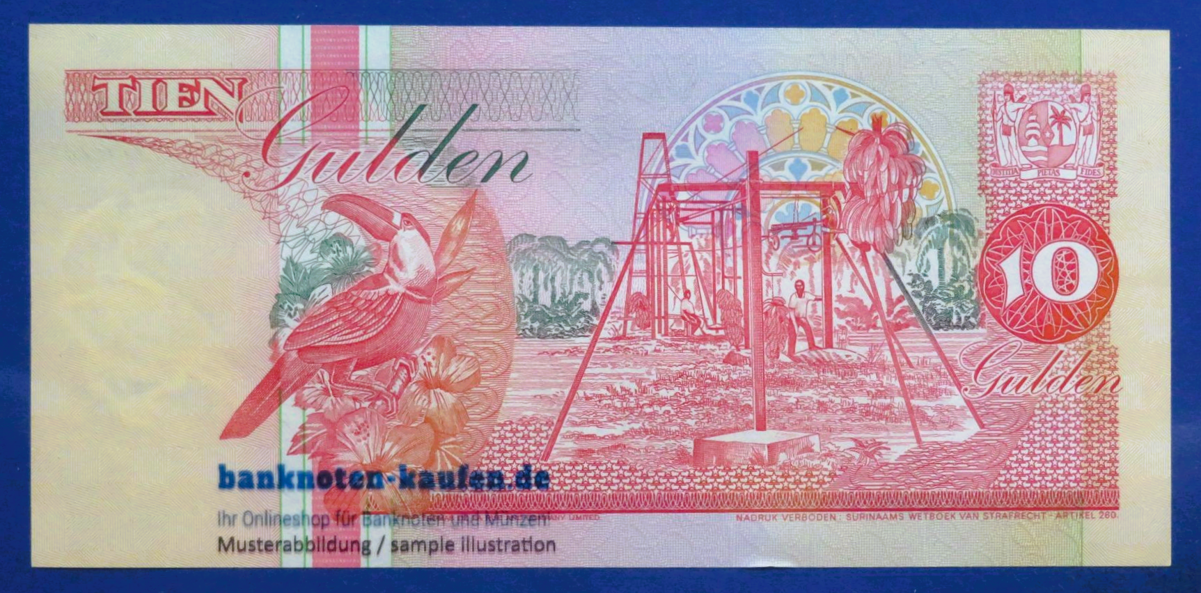Suriname, 10 Gulden, 1996, fast kassenfrisch (AU), P-137b