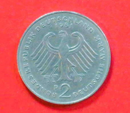 Bundesrepublik Deutschland: 2 Deutsche Mark, 1970-1987, gebraucht (used / ss), # 125