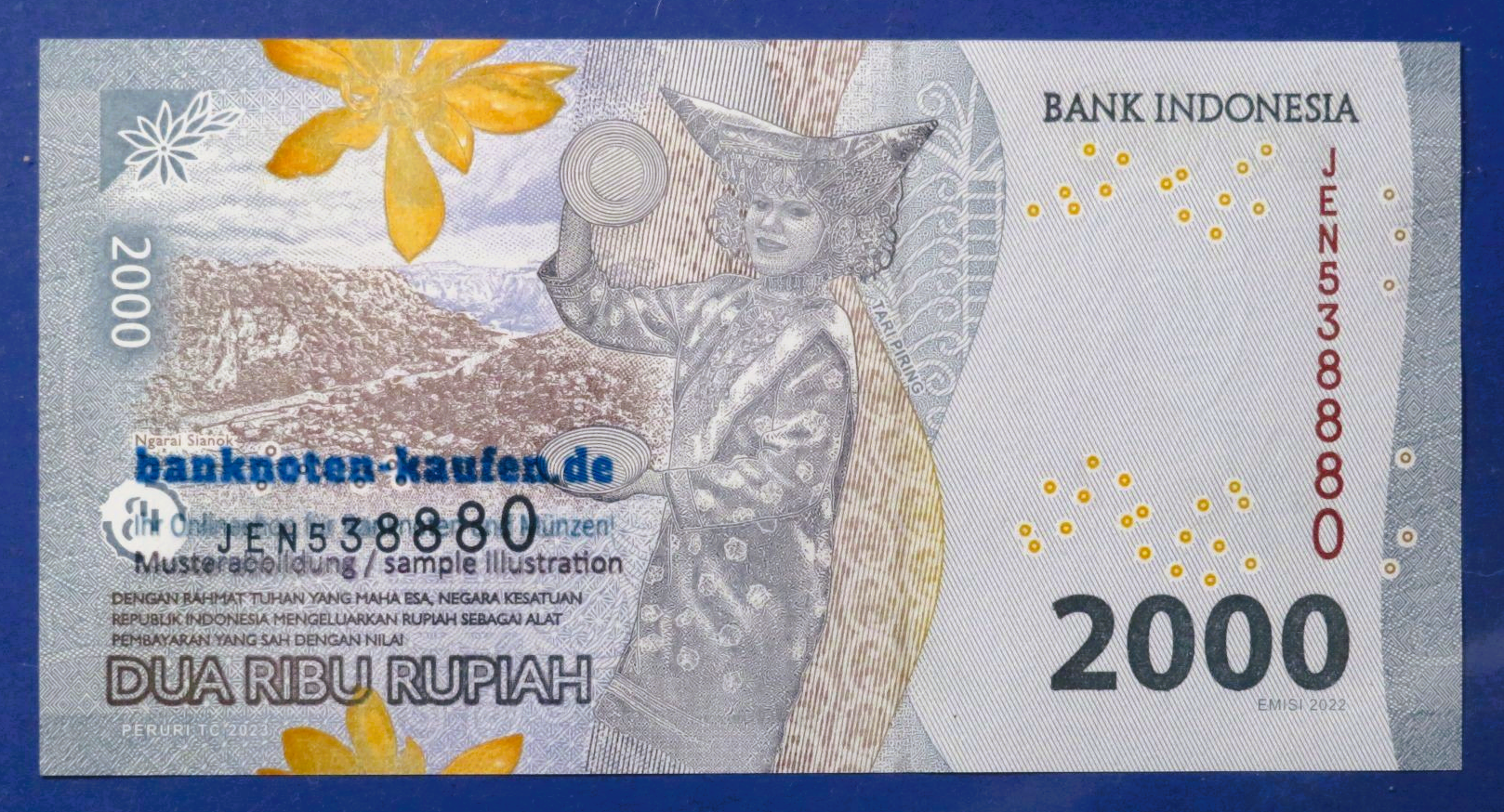 Indonesien, 2.000 Rupiah, 2022, kassenfrisch (UNC)