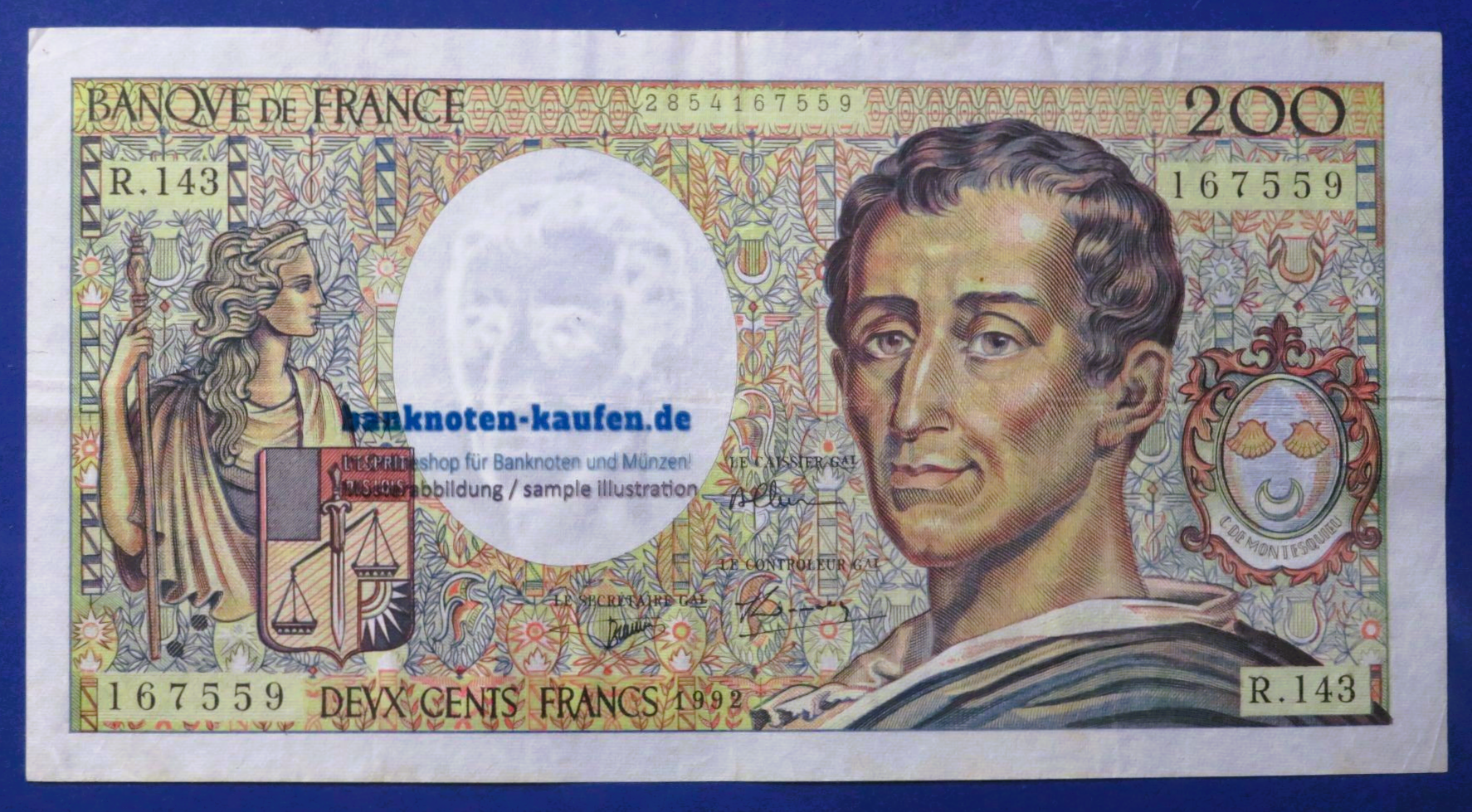 France, 200 Francs, 1992, circulated (USED / VF), P-155e