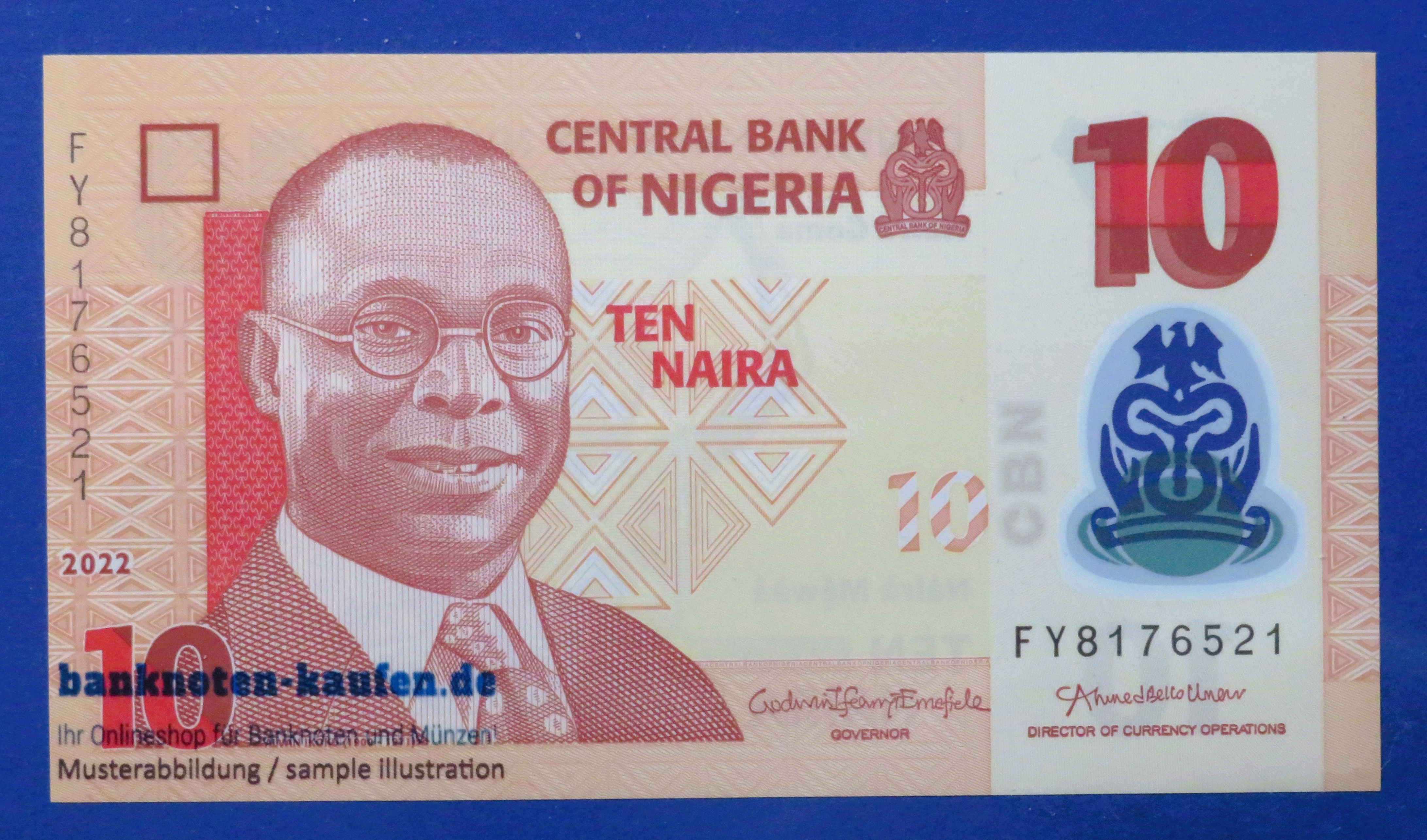Nigeria, 10 Naira, 2022, uncirculated (UNC), Polymer, P-39m