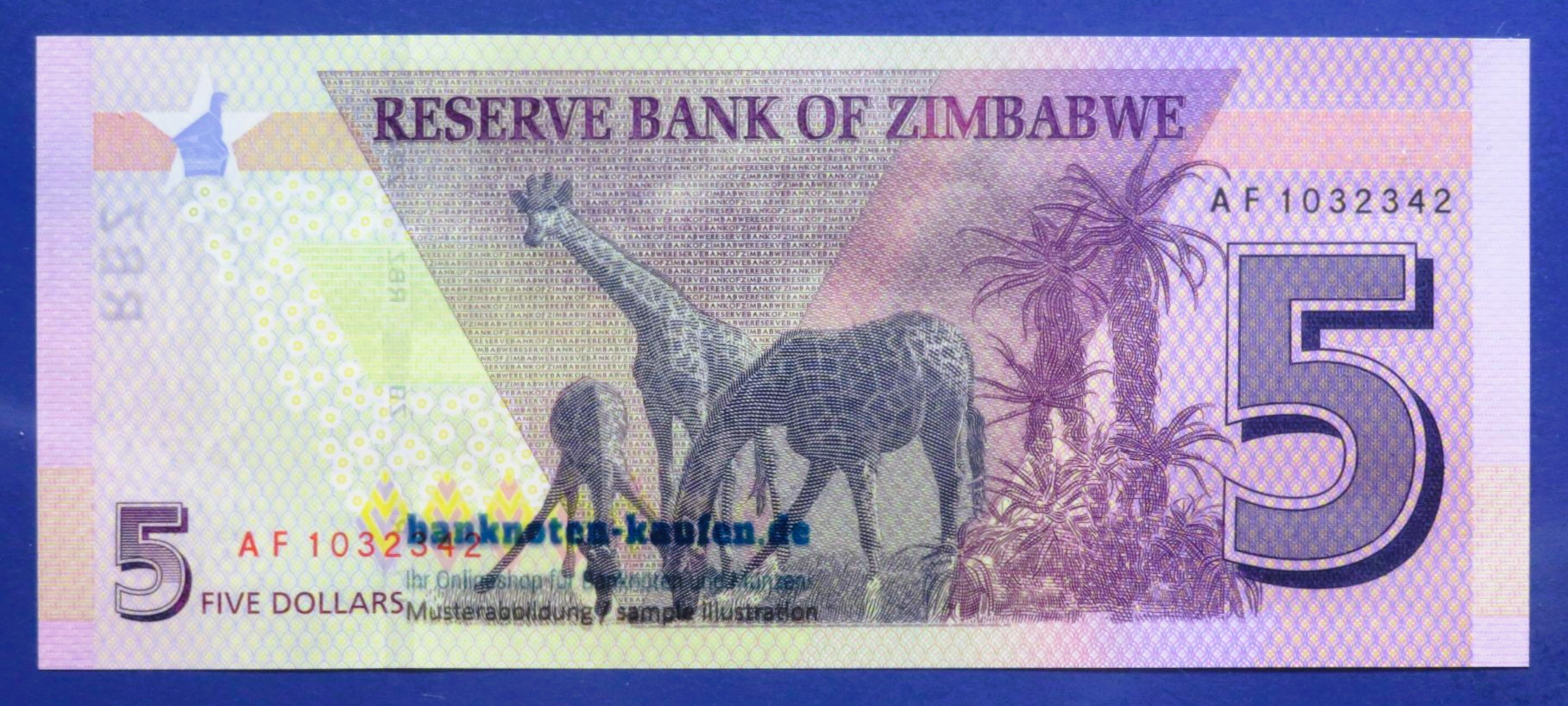 Zimbabwe, 5 Dollars, 2019, uncirculated (UNC), P-102
