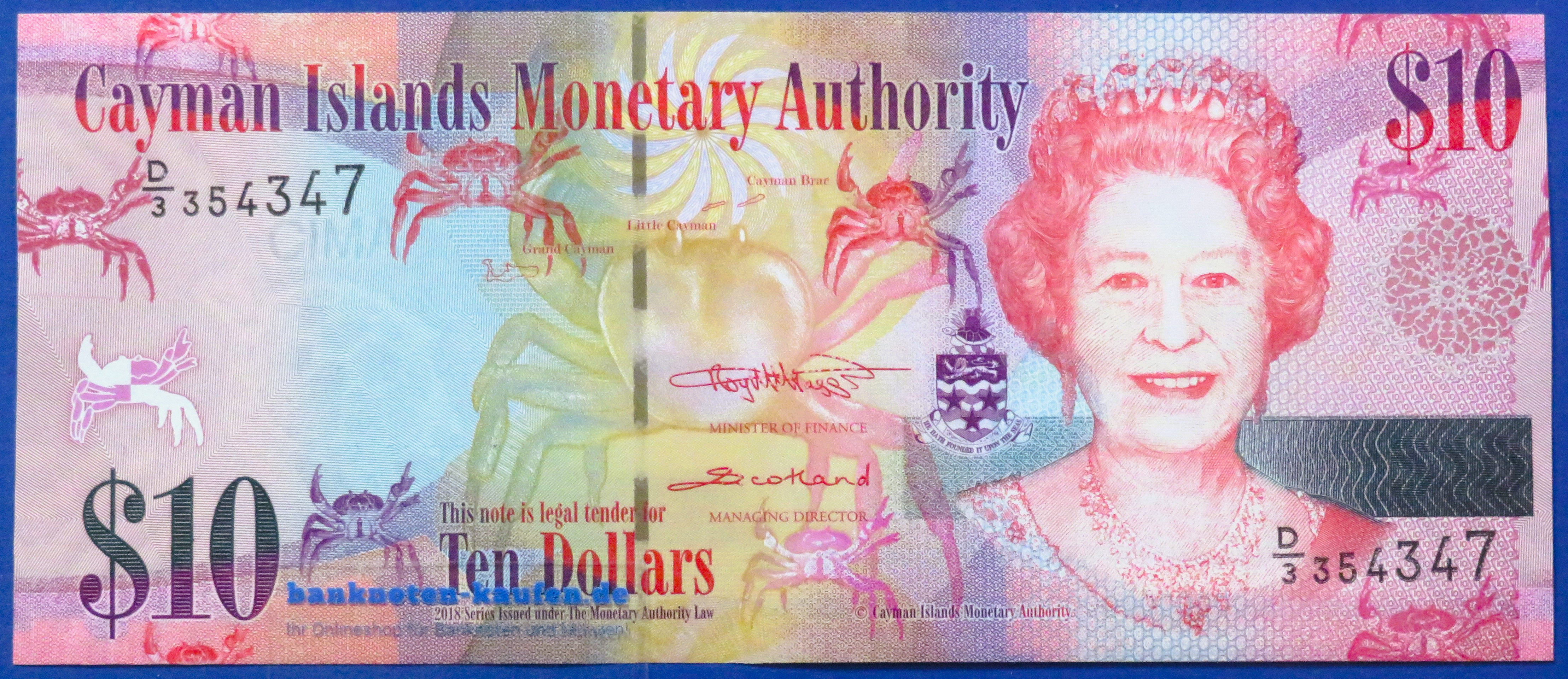 Cayman Islands, 10 Dollars, 2018, uncirculated (UNC), P-40a
