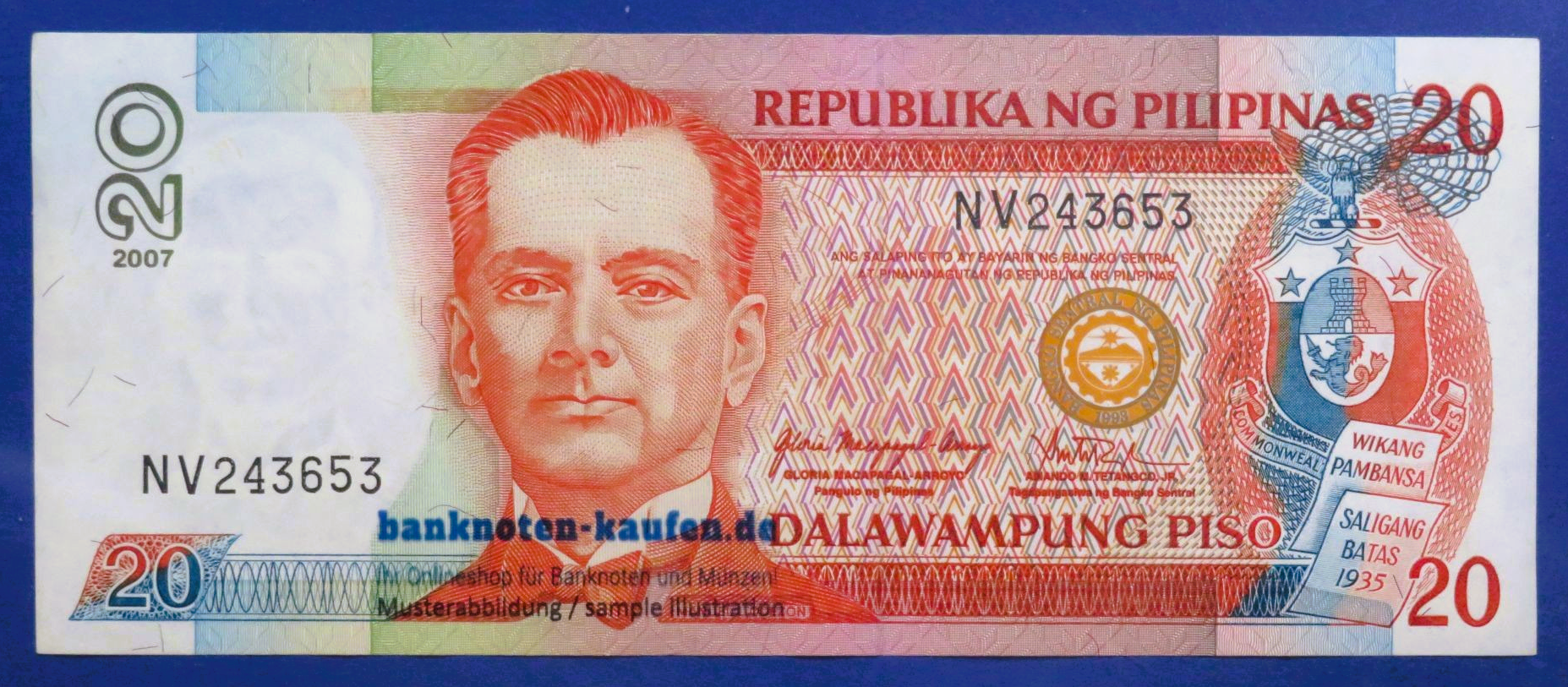Philippines, 20 Piso, 2007, circulated (USED / XF), P-182j