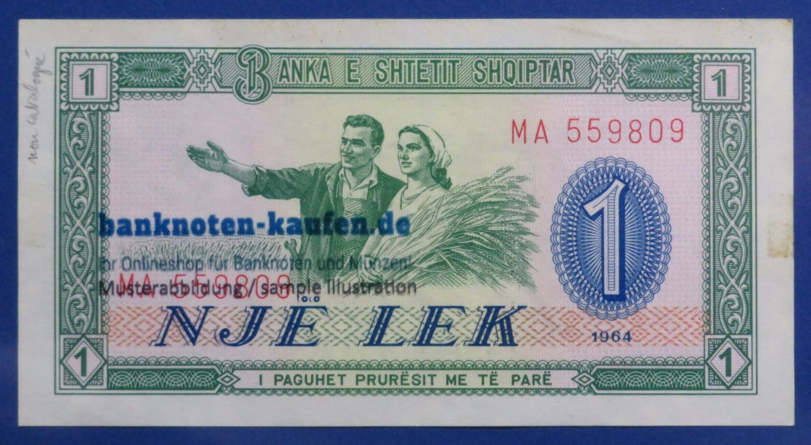 Albania, 1 Lek, 1964, circulated (USED/ XF-AU), P-33
