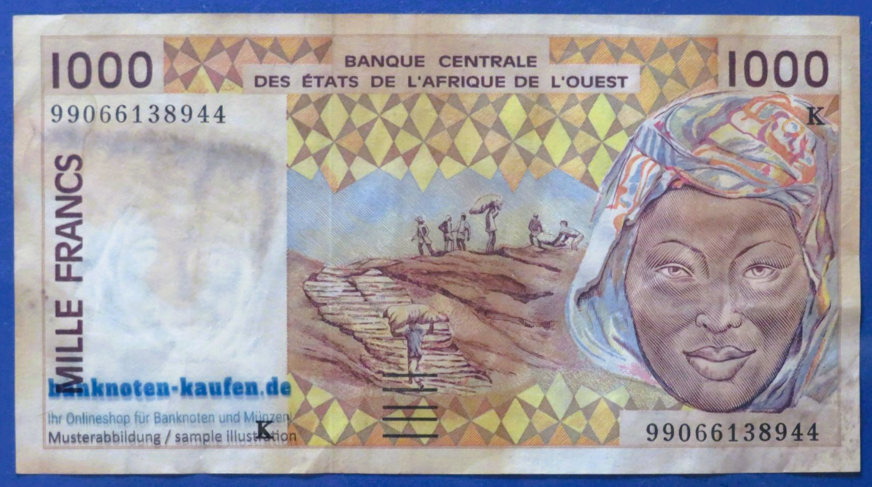 West African States - 1,000 Francs, ND (1991-2002), circulated (USED / VG), P-711Ki