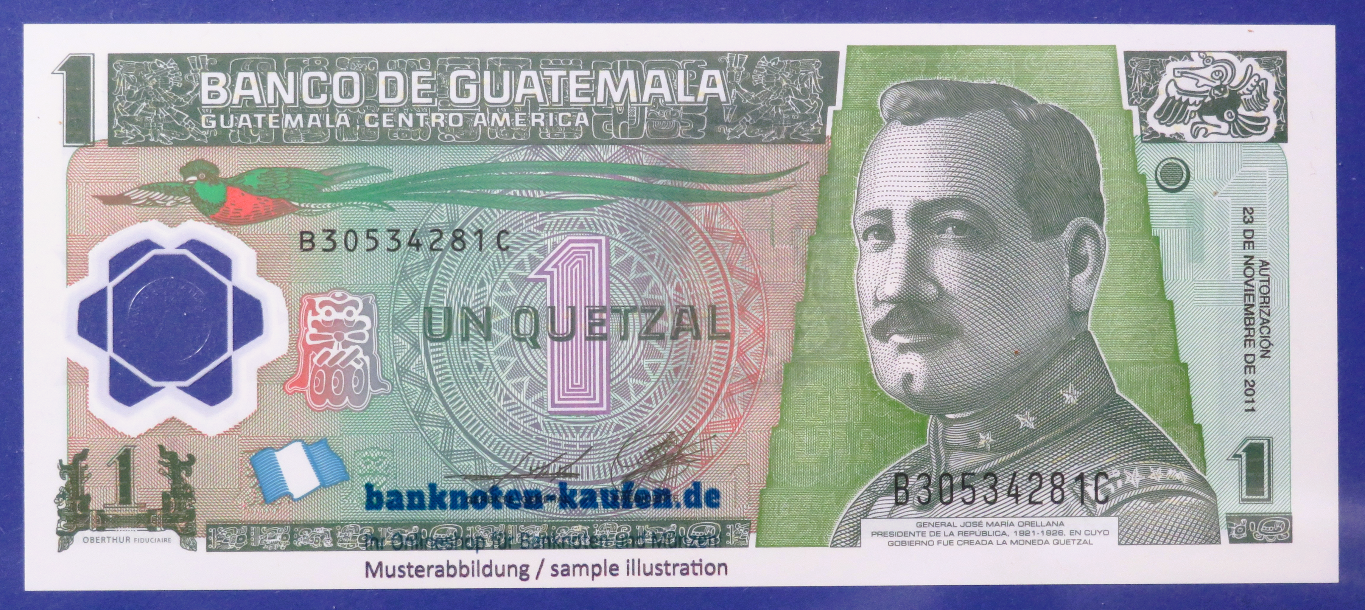 Guatemala, 1 Quetzal, 2011, uncirculated (UNC), Polymer, P-115