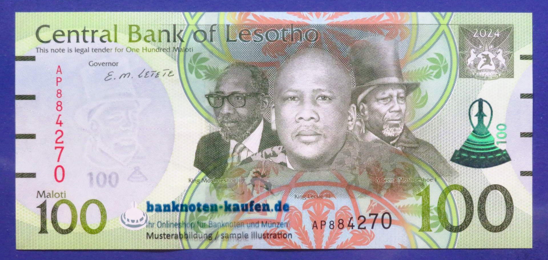 Lesotho, 100 Maloti, 2024, uncirculated (UNC), P-new