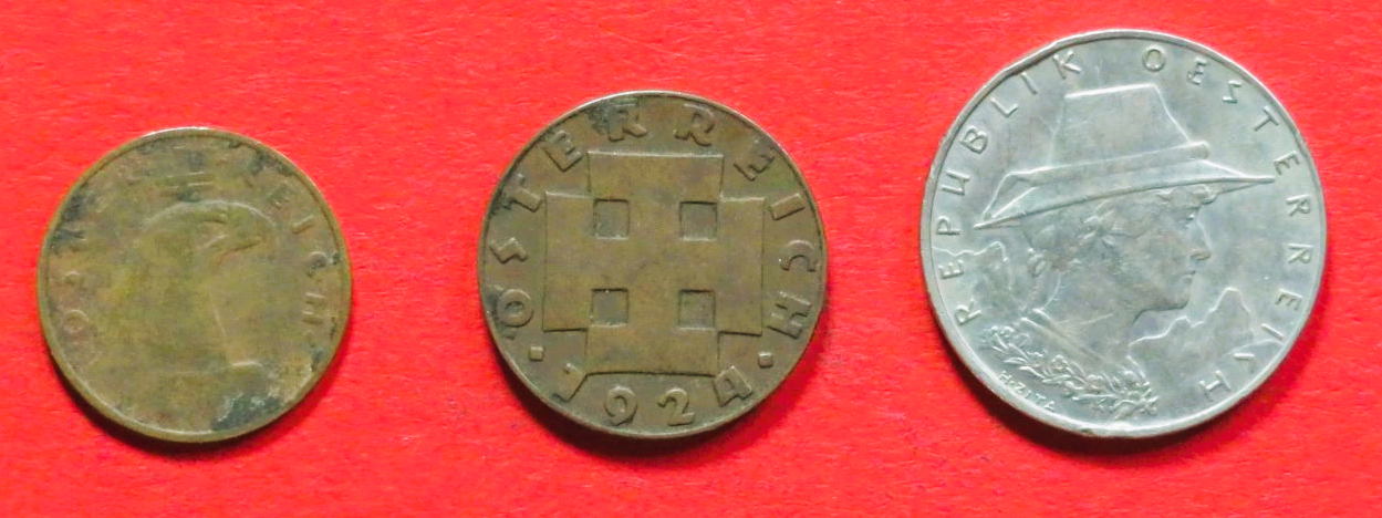 Österreich - Set 3: 100/200/1.000 Kronen, 1923-1924, gebraucht (used / ss), # 34-36