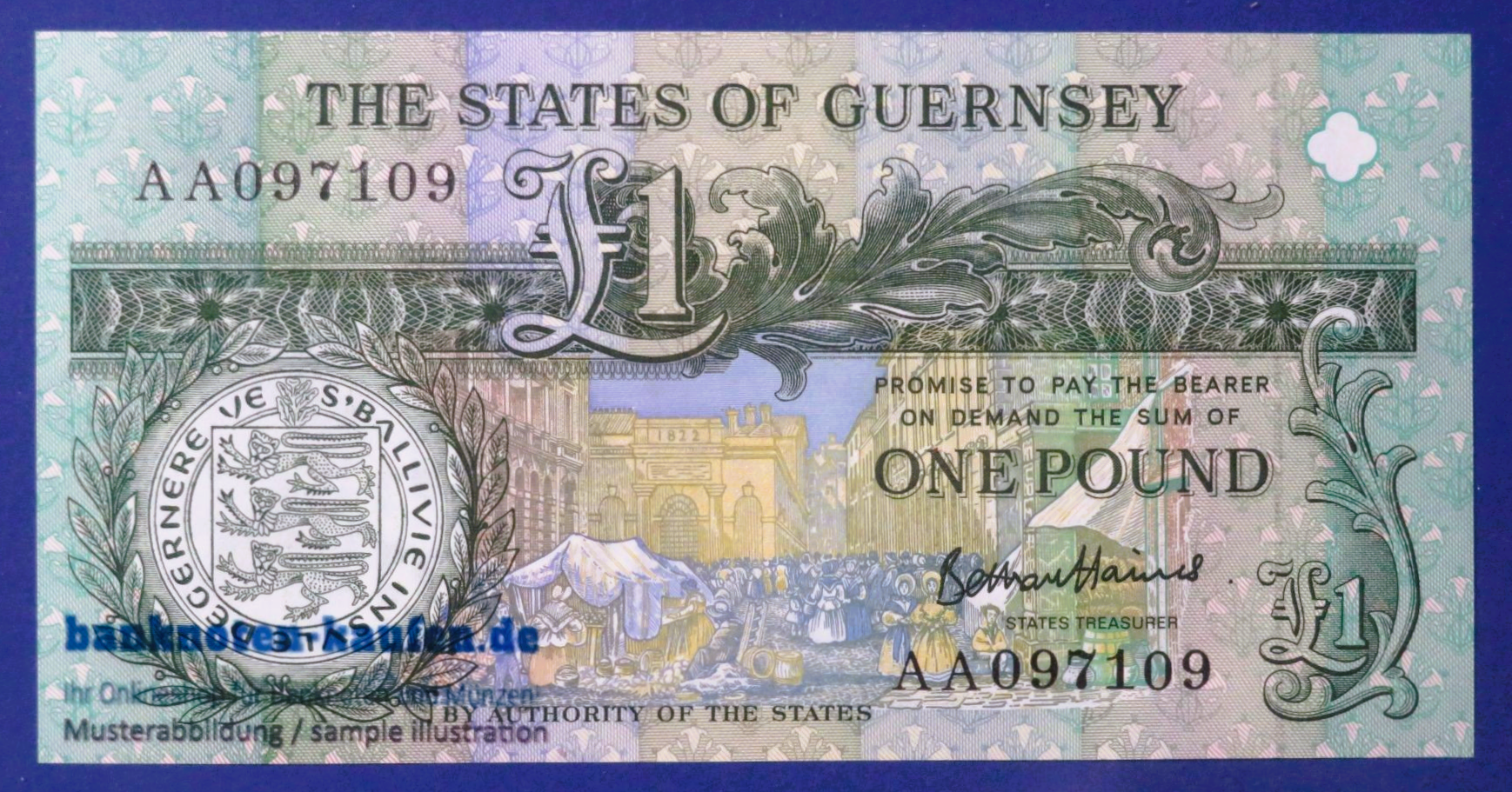 Guernsey, 1 Pound, ND (1991- ), uncirculated (UNC), P-52d
