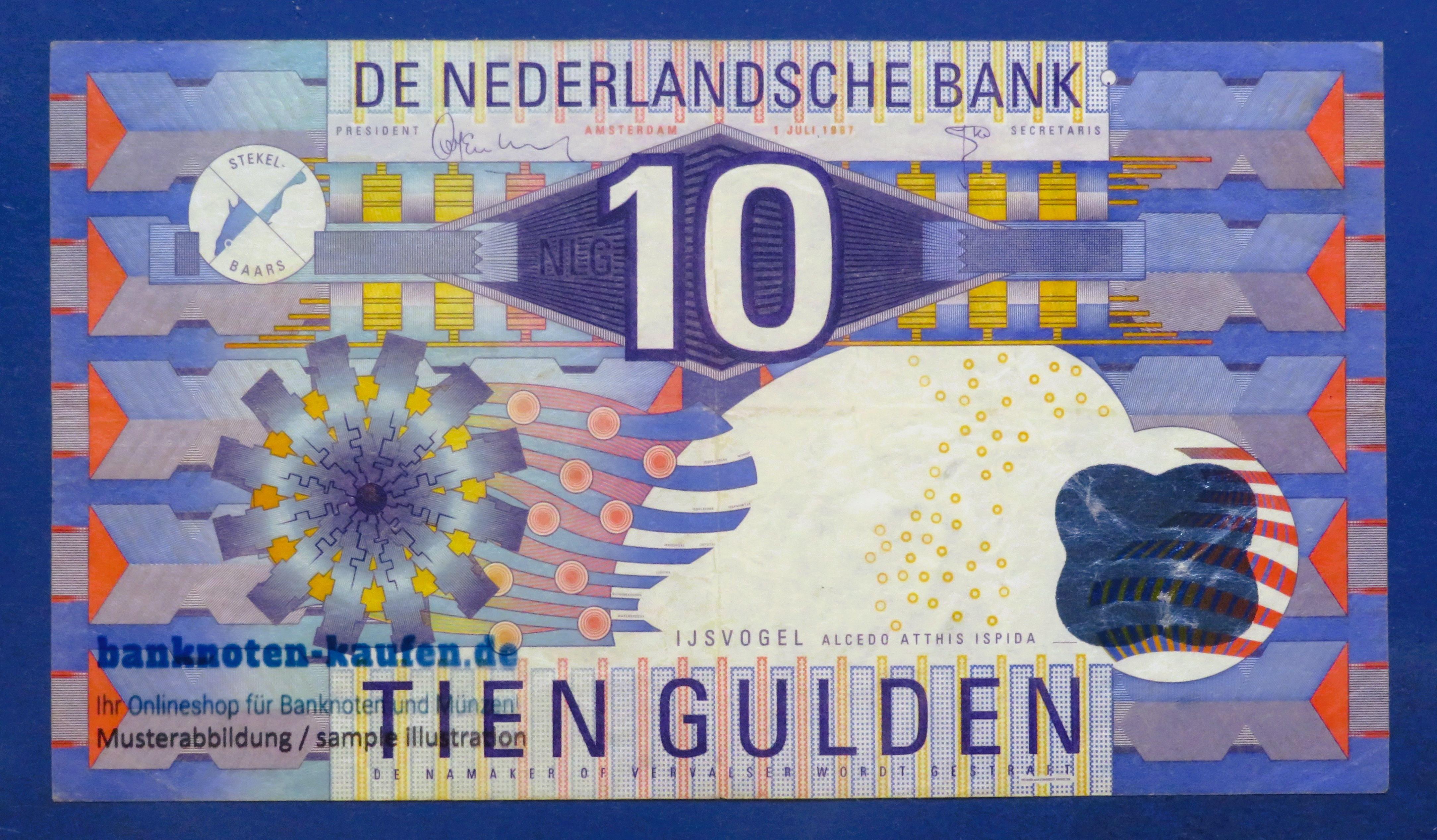 Niederlande, 10 Gulden, 1997, gebraucht (USED / VF), P-99