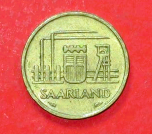 Saarland: 10 Franken, 1954, gebraucht (used / ss), # 1