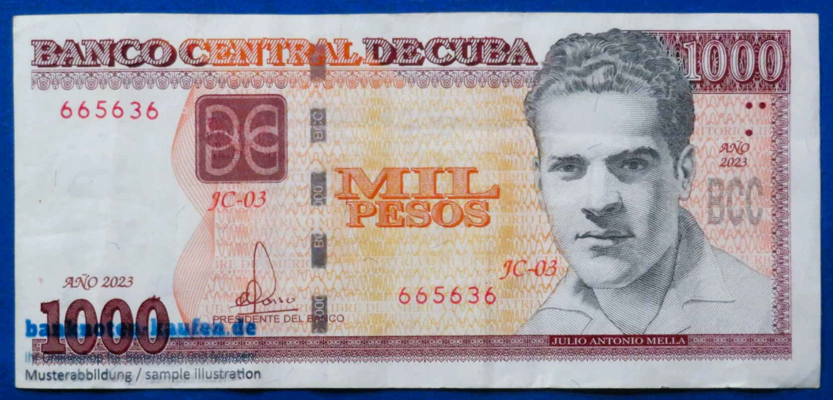 Caribbean - 1,000 Pesos, 2023, circulated (USED / VF), P-132