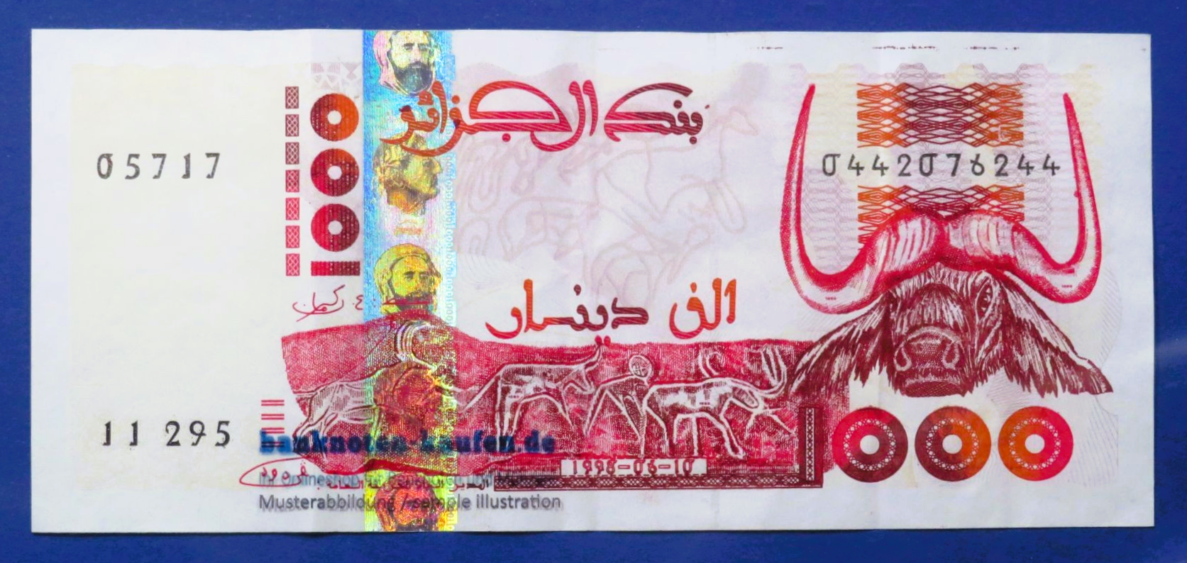 Algeria - 1,000 Dinars, 1998, circulated (USED / VF+), P-142