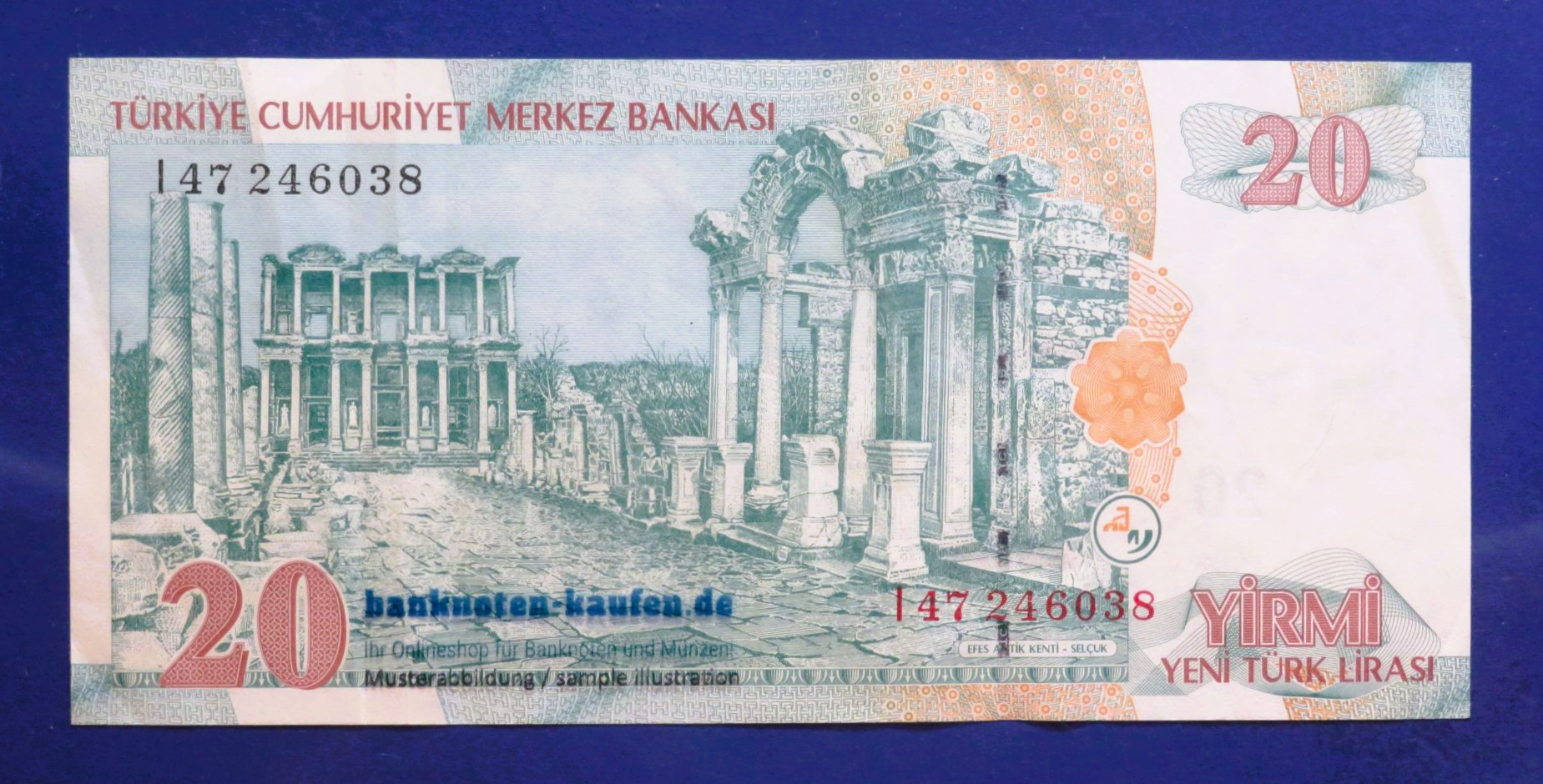 Türkei, 20 Yeni Lira, 2005, gebraucht (USED / VF), P-219