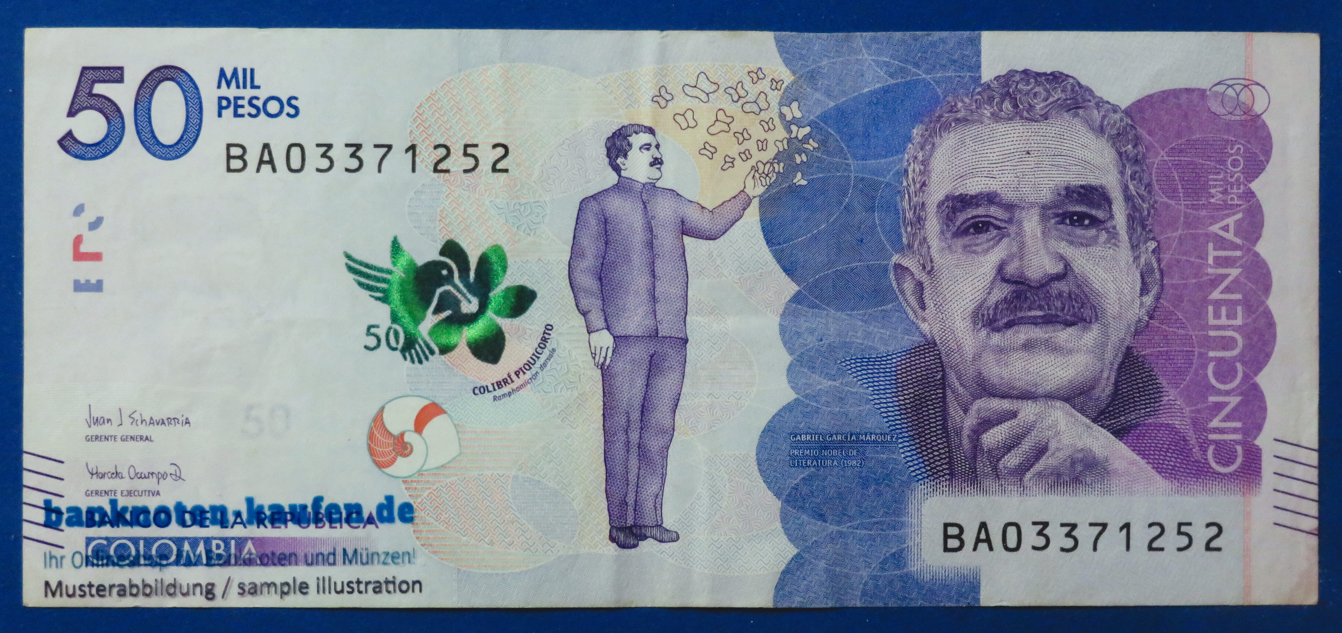 Colombia - 50,000 Pesos, 2017, circulated (USED / VF+), P-462