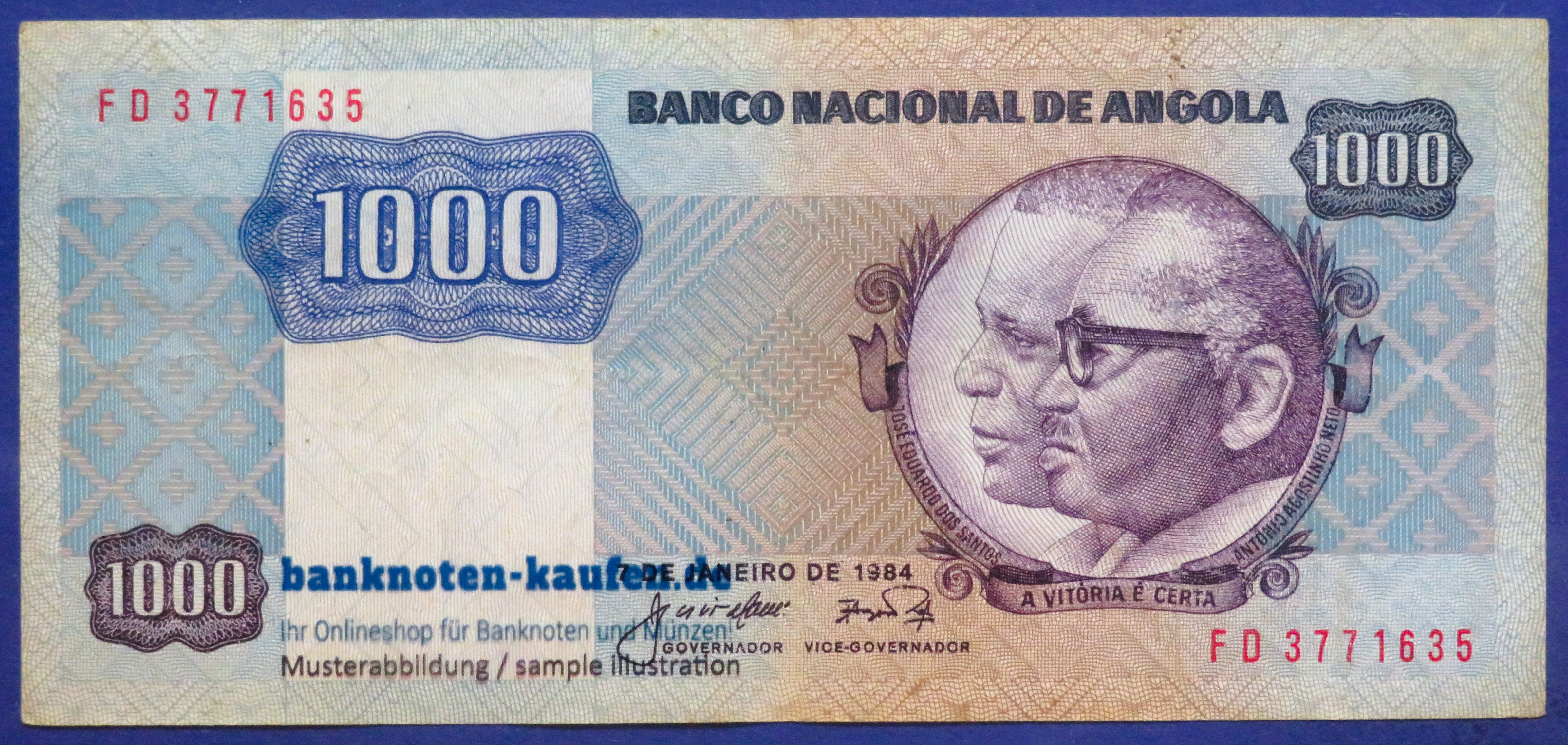 Angola, 1.000 Kwanzas, 1984, gebraucht (USED/ VF), P-121a