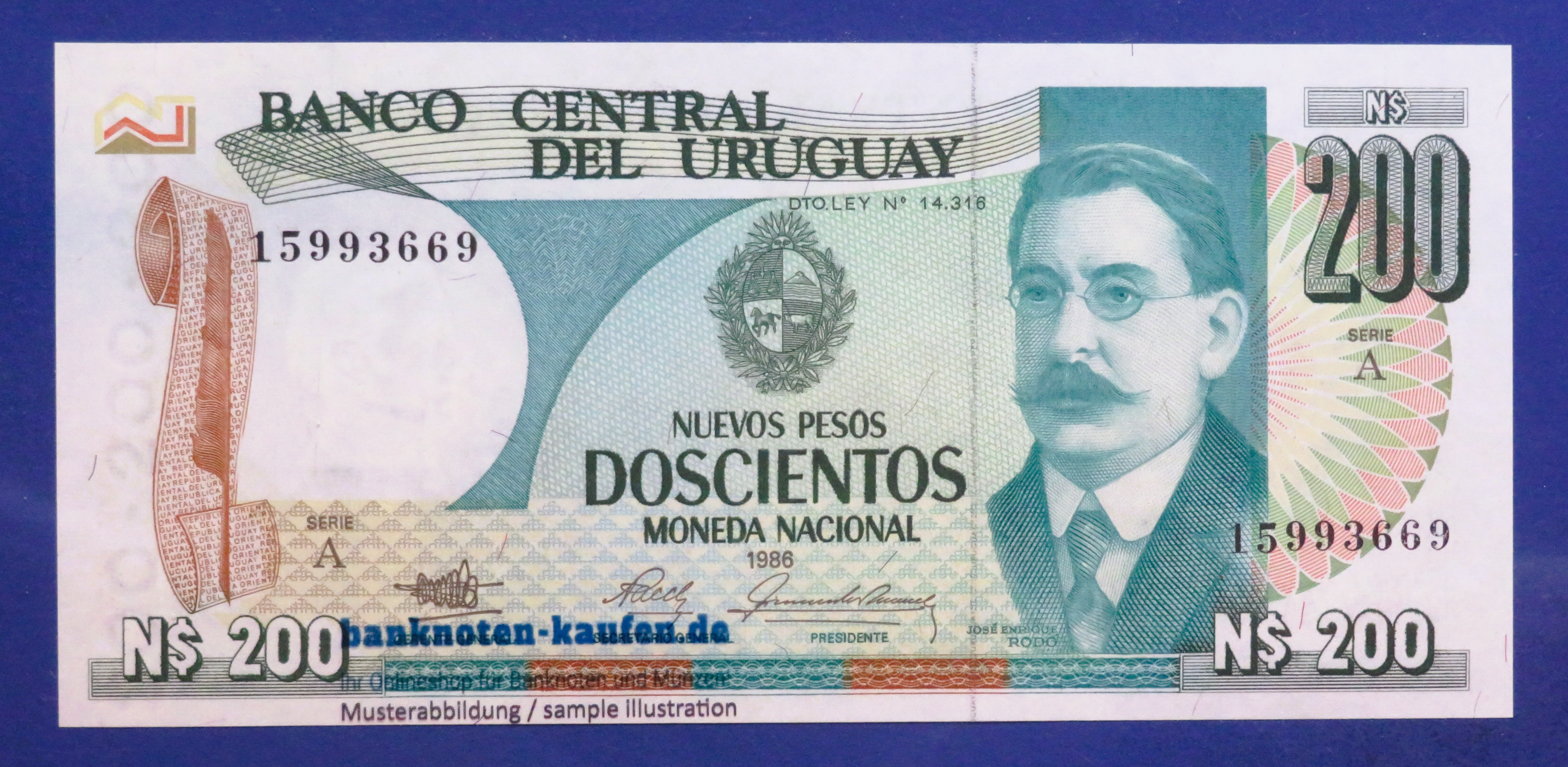 Uruguay, 200 Nuevos Pesos, 1986, uncirculated (UNC), P-66