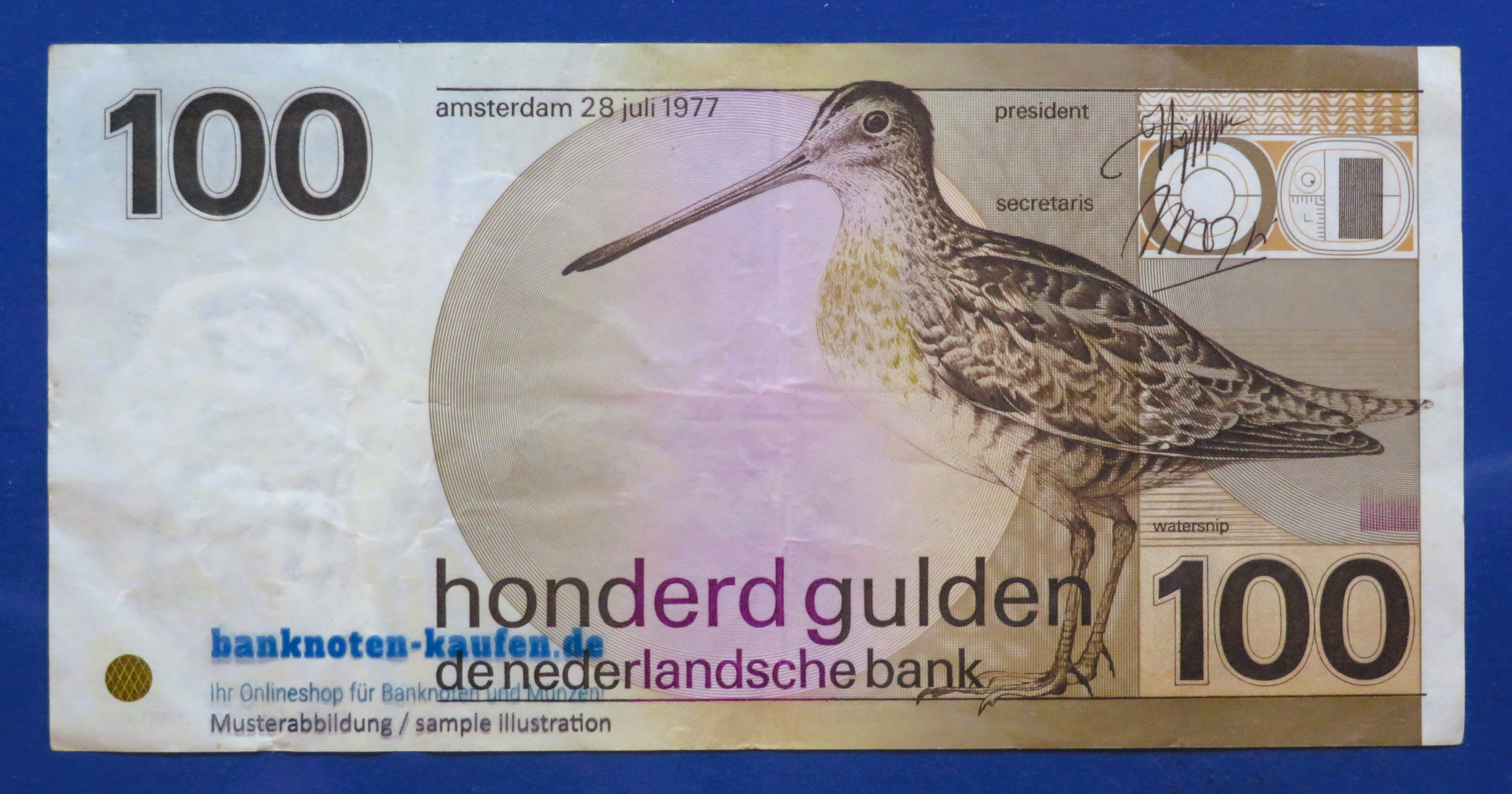 Niederlande, 100 Gulden, 1977, gebraucht (USED / VF), P-97
