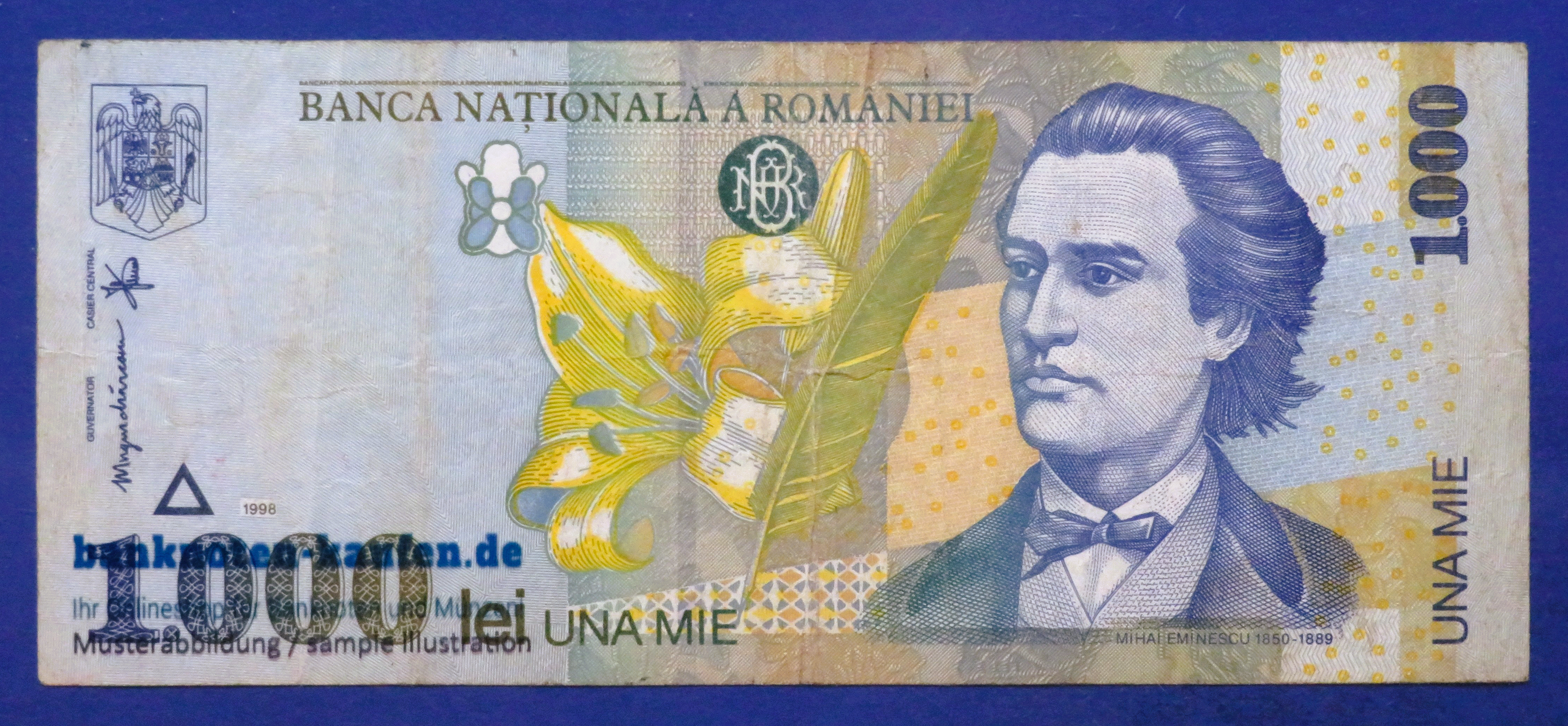 Romania - 1,000 Lei, 1998, circulated (USED / F), P-106