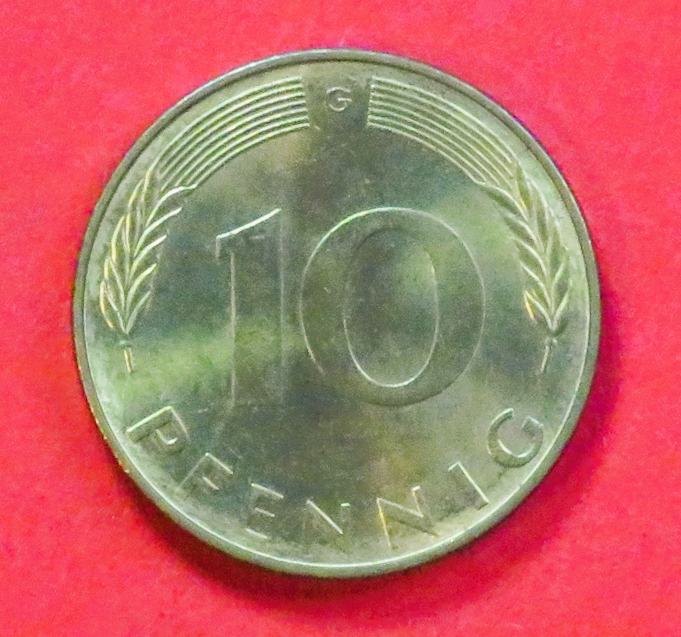 Bundesrepublik Deutschland: 10 Pfennig, 1950-2001, gebraucht (used / ss-vz), # 106