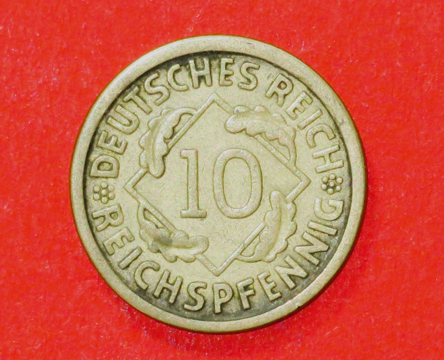 Deutsches Reich: 10 Reichspfennig, 1924-1936, gebraucht (used / s-ss), # 40