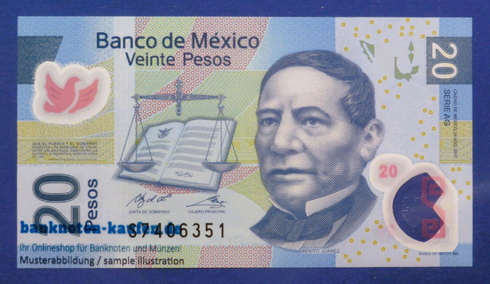 Mexico, 20 Pesos, 2017, uncirculated (UNC), Polymer, P-122