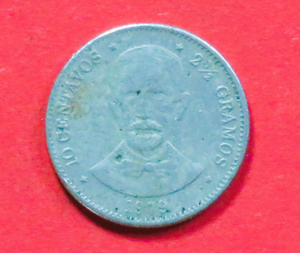 Dominikanische Republik: 10 Centavos, 1978-1981, gebraucht (used / ss), # 38