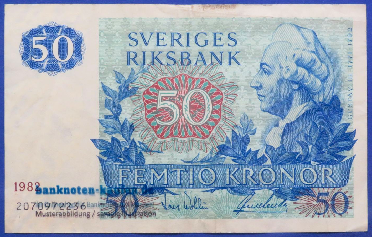 Schweden, 50 Kronor, 1982, gebraucht (USED / F+), P-53d
