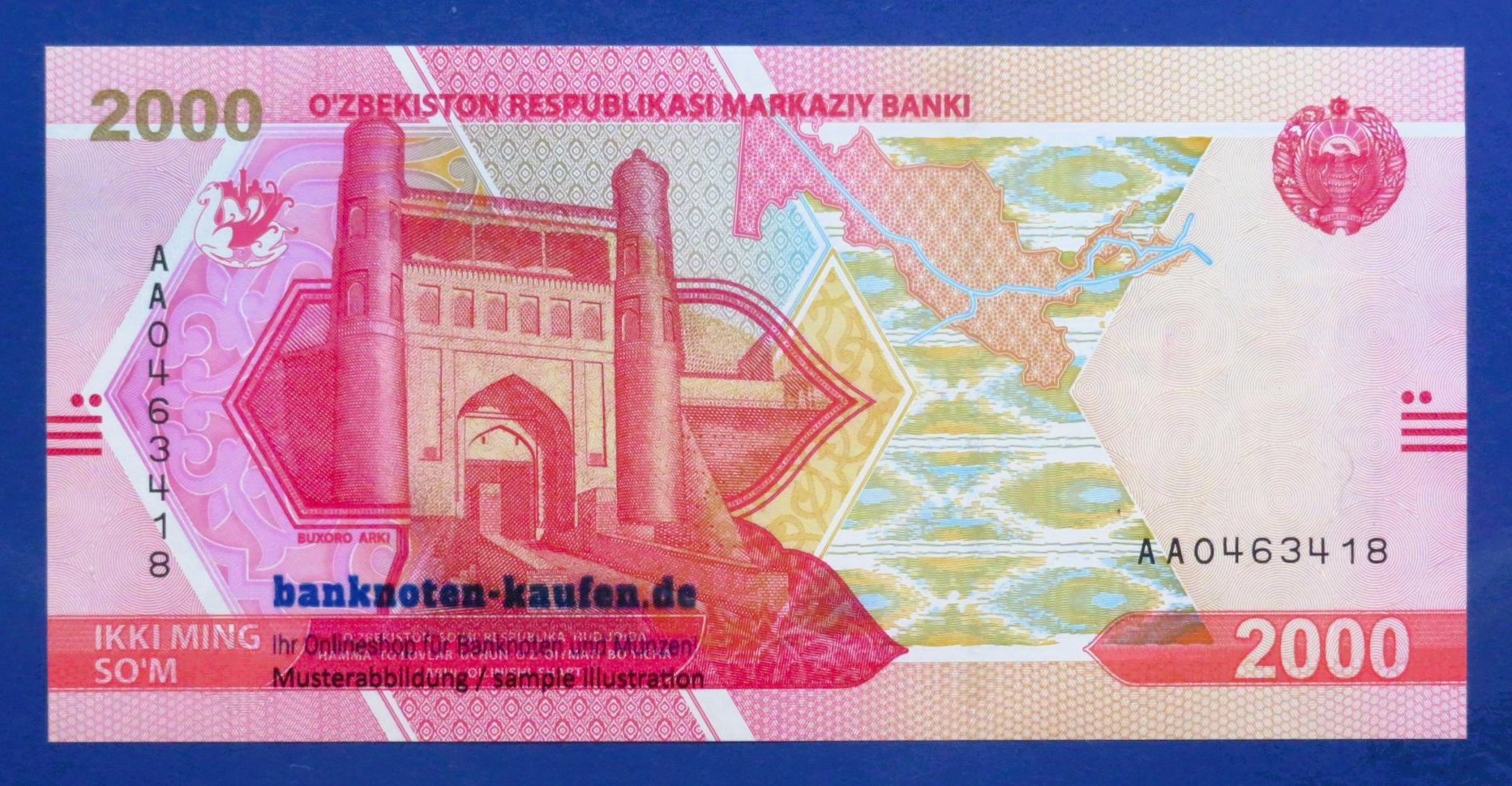 Uzbekistan - 2,000 Som, 2021, uncirculated (UNC), P-87