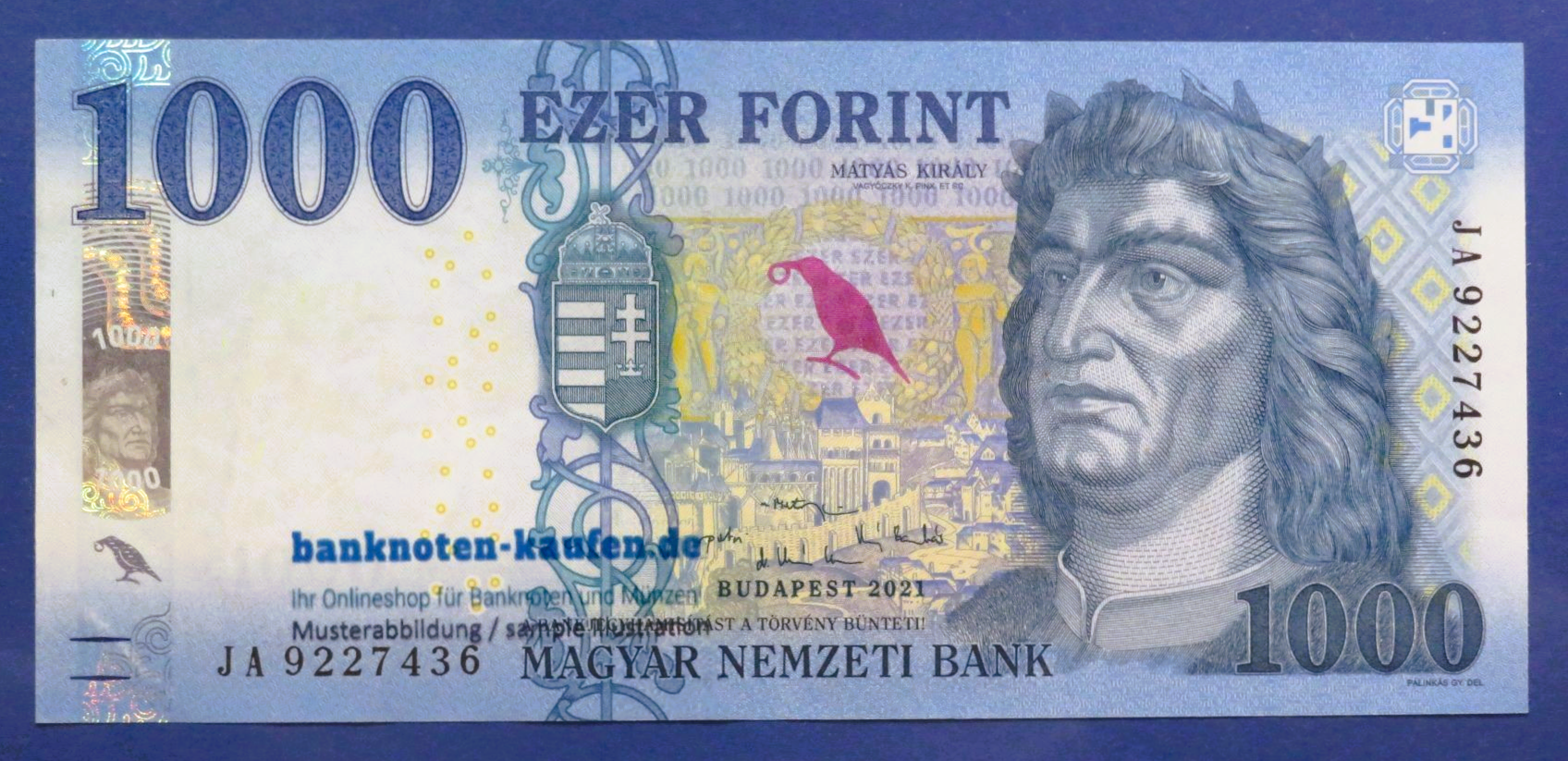 Hungary - 1,000 Forint, 2021, circulated (USED / VF+), P-203  