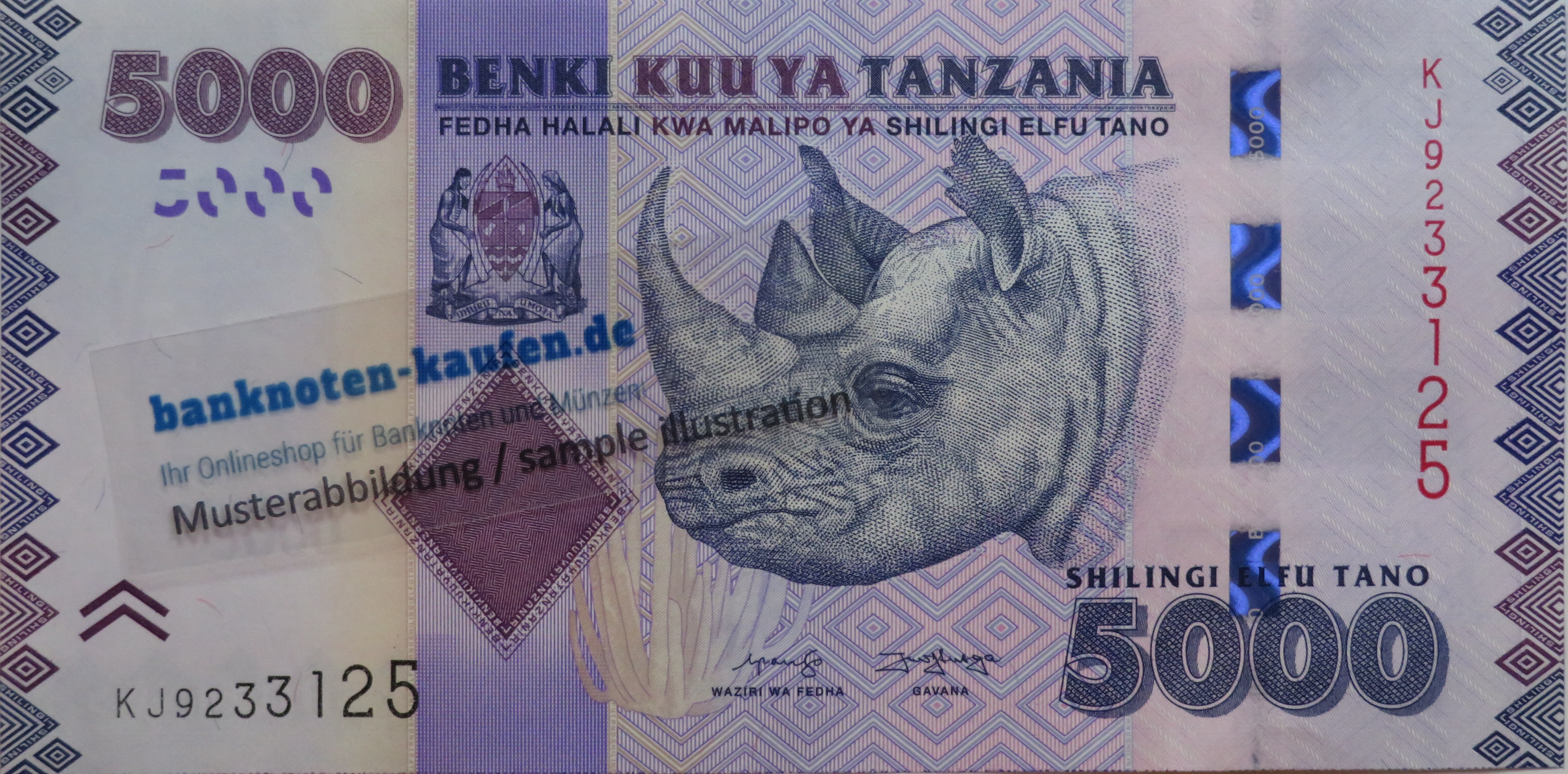 Tanzania - 5,000 Shillings, 2020ND, uncirculated (UNC)