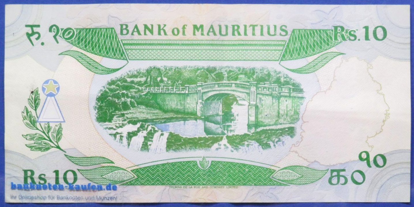 Mauritius, 10 Rupien, 1985ND, gebraucht (USED / VF+), P-35b