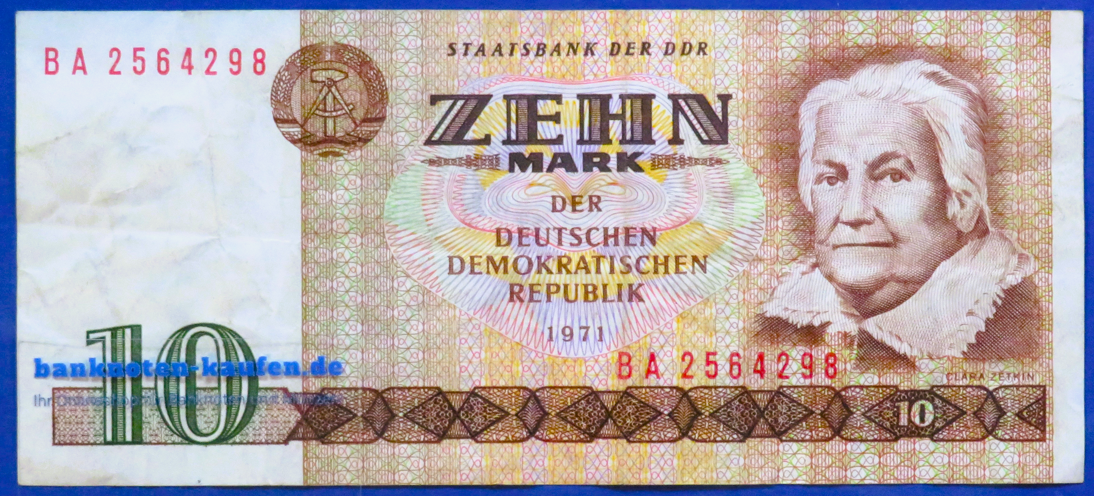 Deutsche Demokratische Republik (DDR), 10 Mark der DDR, 1971, gebraucht (USED / VF-), P-28b