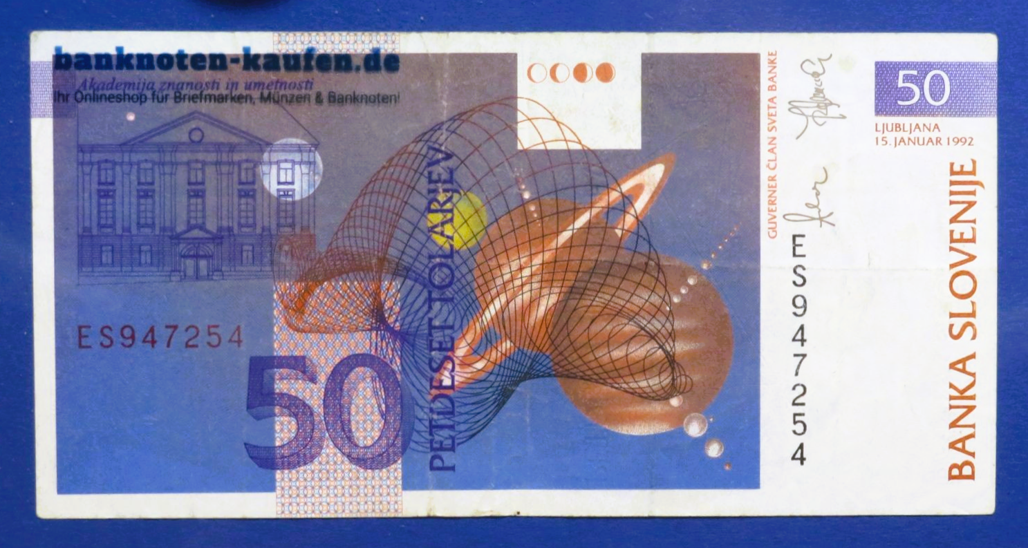 Slovenia, 50 Tolarjev, 1992, circulated (USED / VF), P-13