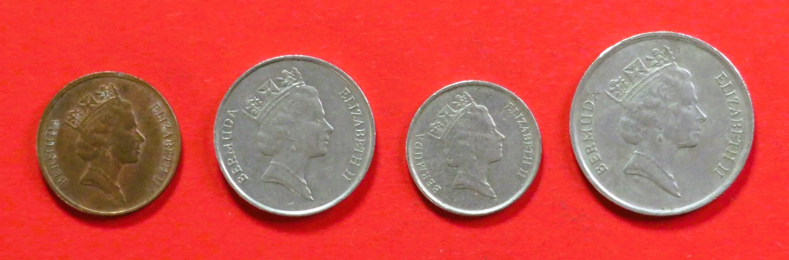 Bermuda - Set 2:  1/5/10/25 Cents, 1986-1998, circulated (USED / vf)