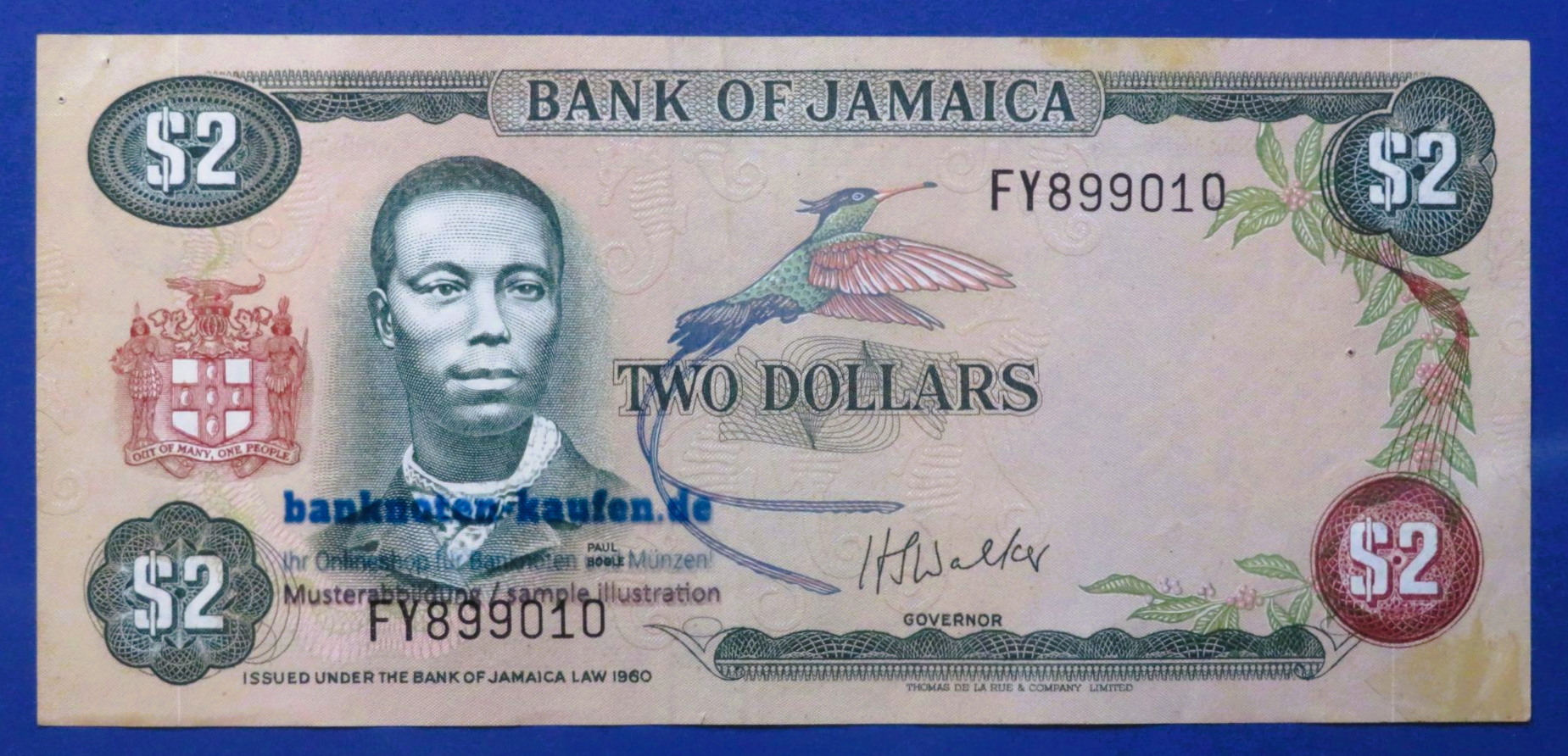 Jamaica, 2 Dollars, L.1960 (1976ND), circulated (USED / VF+), P-60