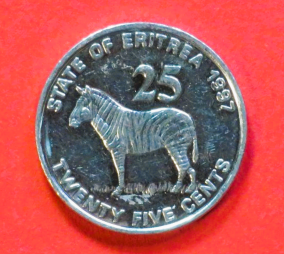 Eritrea: 25 Cents, 1997, gebraucht (used / vz), # 46