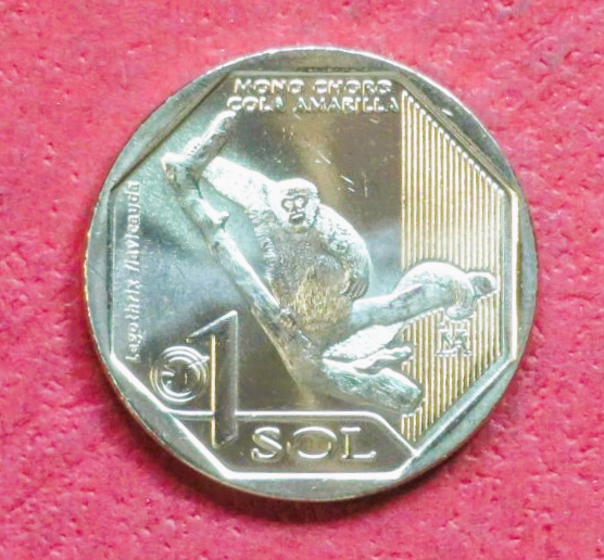 Peru, commemorative coin, 1 Sol, 2019, uncirculated (UNC), "monkey"