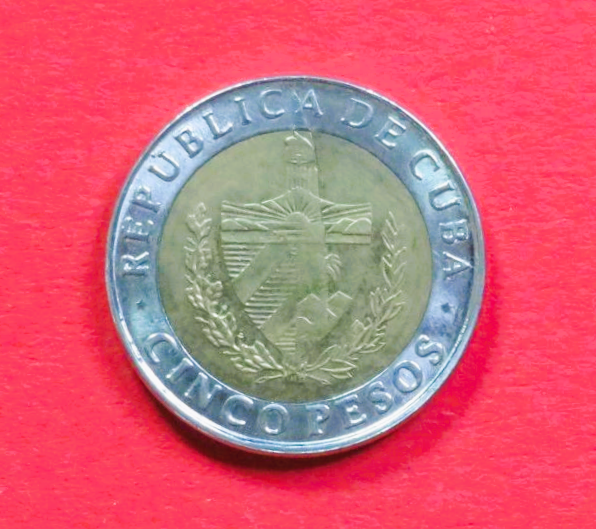 Karibik:  5 Pesos, 2016+, gebraucht (used / ss+), # D34