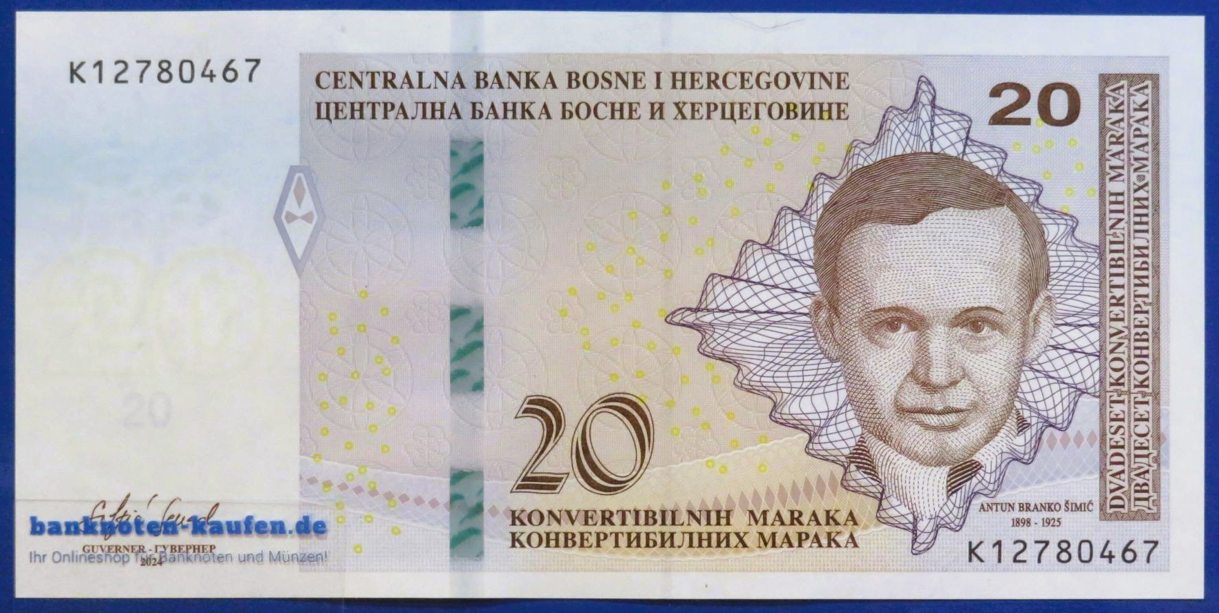 Bosnien Herzegowina, 20 Maraka, 2024, kassenfrisch (UNC), P-82c