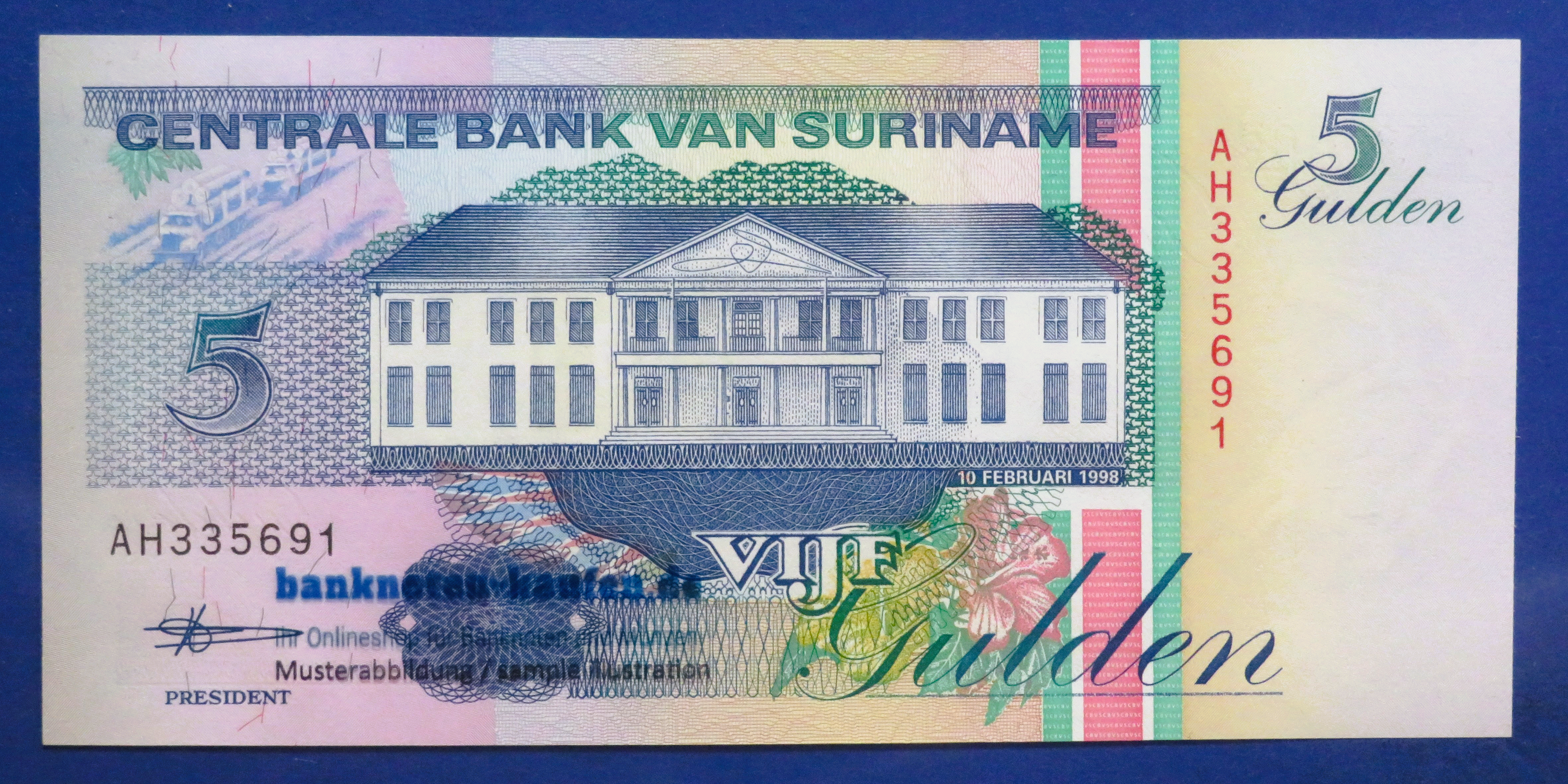 Suriname, 5 Gulden, 1998, uncirculated (UNC), P-136b