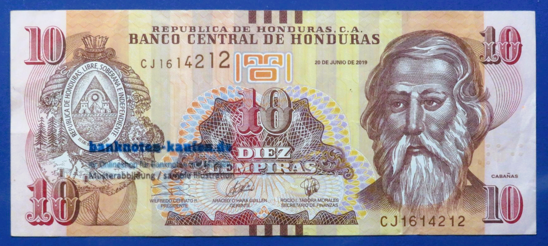 Honduras, 10 Lempiras, 2019, circulated (USED/  VF)