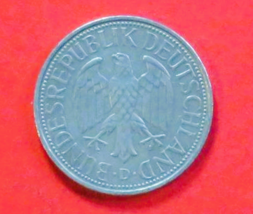 Bundesrepublik Deutschland: 1 Deutsche Mark, 1950-2001, gebraucht (used / ss), # 108