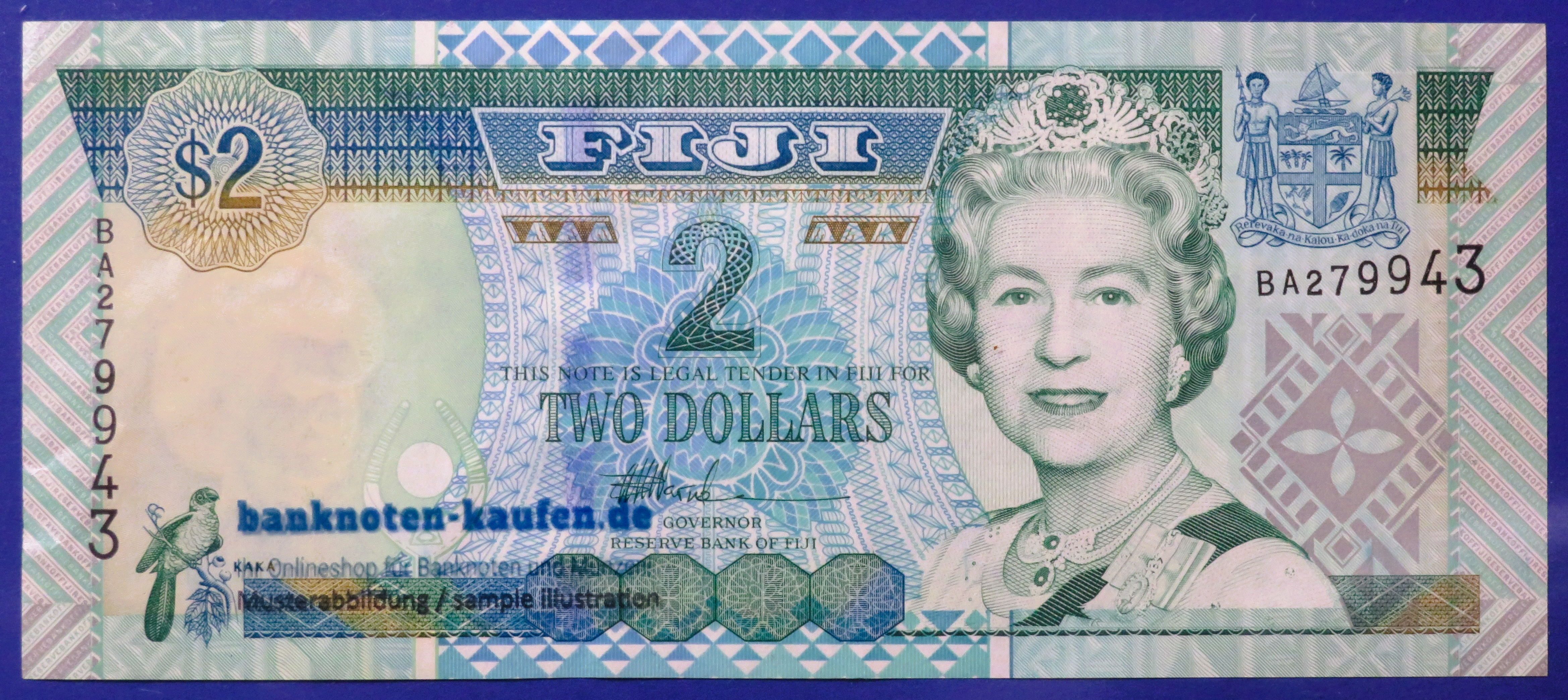 Fiji, 2 Dollars, 2002ND, circulated (USED / VF+), P-104