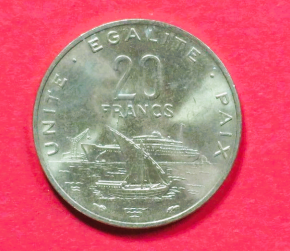Dschibuti:  20 Francs, 1977, gebraucht (used / vz), # 21