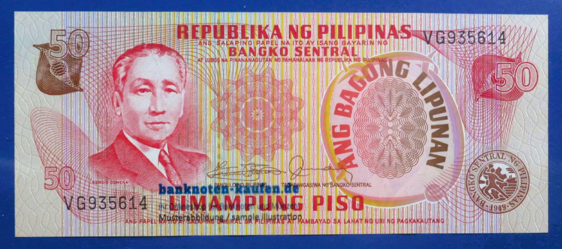 Philippinen, 50 Piso, 1978ND, kassenfrisch (UNC), P-163c